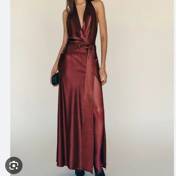 Reformation Dresses & Skirts - NEW NWT Reformation Oceane Satin Maxi Dress Burgundy